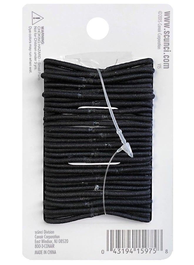 Scunci No-Damage Small Elastics, Black | 34-Count per pack | (1-Pack) - Image 2