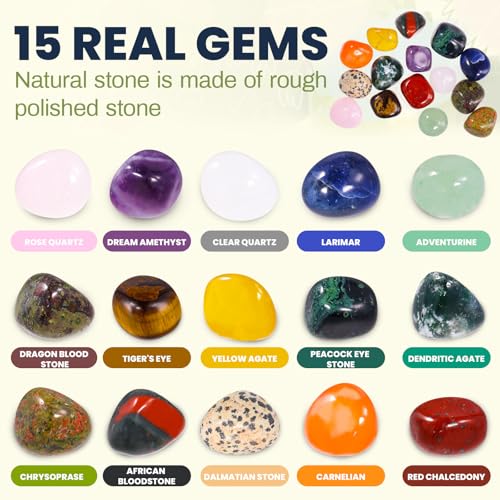 MGparty 15Pcs Prefilled Easter Eggs with Natural Gemstone Crystals Colorful Easter Eggs for Kids Easter Basket Stuffers Egg Hunt Party Favors Classroom Rewards Easter Gifts - Image 5