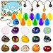 MGparty 15Pcs Prefilled Easter Eggs with Natural Gemstone Crystals Colorful Easter Eggs for Kids Easter Basket Stuffers Egg Hunt Party Favors Classroom Rewards Easter Gifts - Image 2