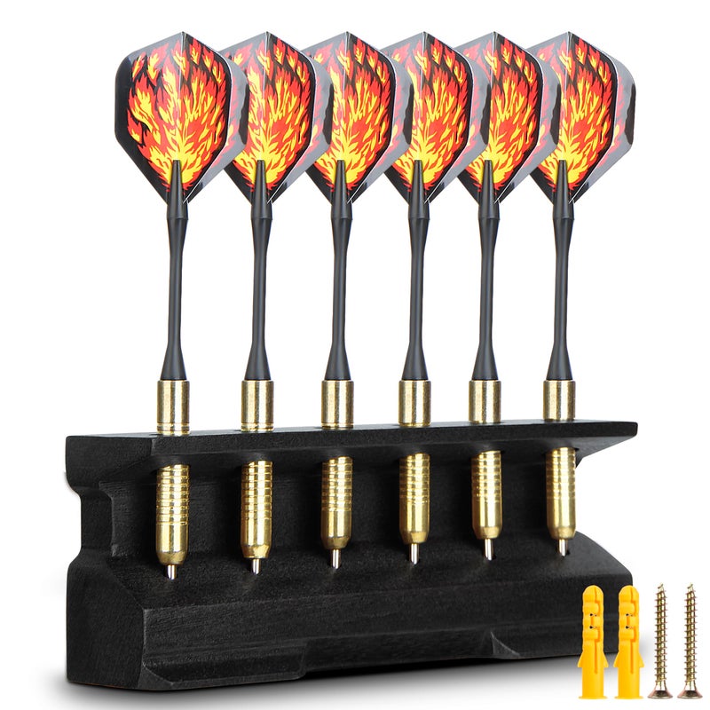 Enjoyard 2in1 Wooden Dart Holder and Wall Dart Holder Decoration Dart Holder Display Rack for Darts Holder Dart Holder for Home Playroom Black 15 x 37 x 58 cm - Image 2