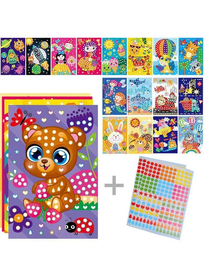 10pcs DIY Sticker Set Colorful Cartoon Princess Animal Paint By Dot Stickers For Kids - Image 5