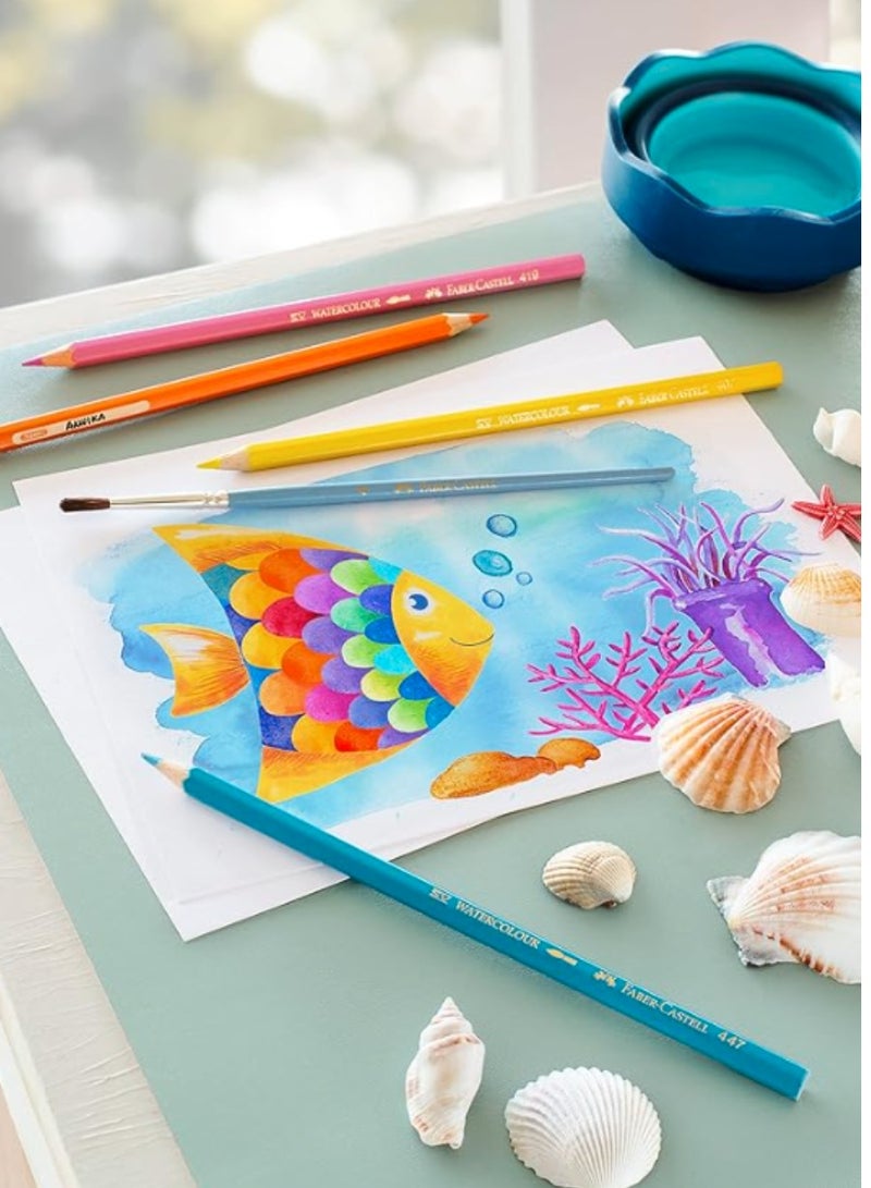 فابير كاستل مجموعة أقلام مائية مع فرشاة من فابير كاستل (12 لون+فرشاة) - Image 3