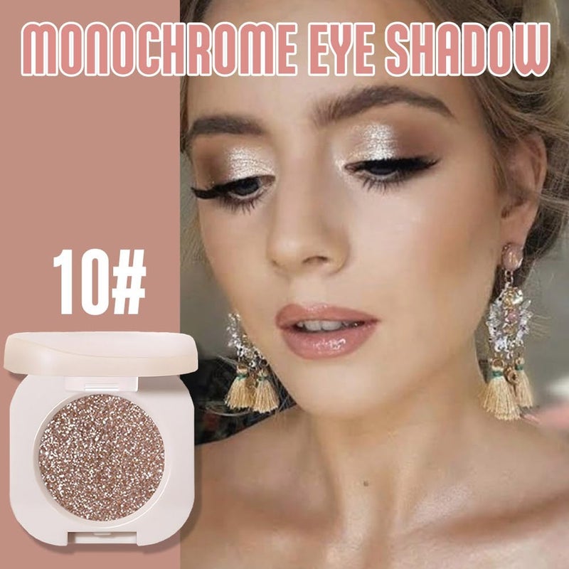 FeiCuiYun Glitter Shimmer Sparkle Eyeshadow Palette Makeup for Older Women, Glitter Light Brown Shimmer Metallic Holographic Multichrome Cream Iridescent Single Monochrome Eye Shadow Makeup, 10 - Image 2