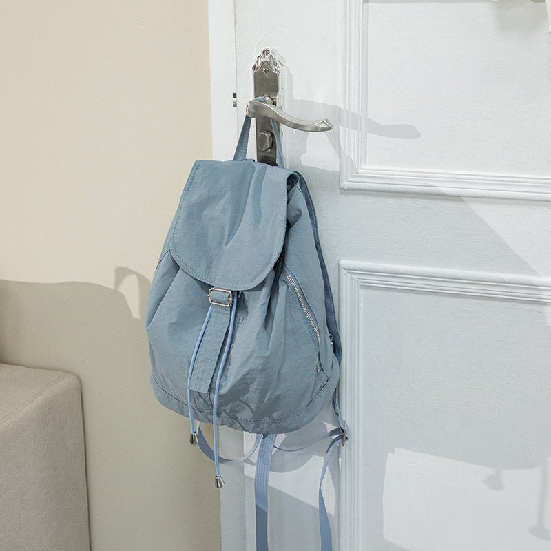 South Korea Backpack Fashionable Simple Female College Student Backpack Travel Large Capacity Lightweight Nylon Bag - Image 5