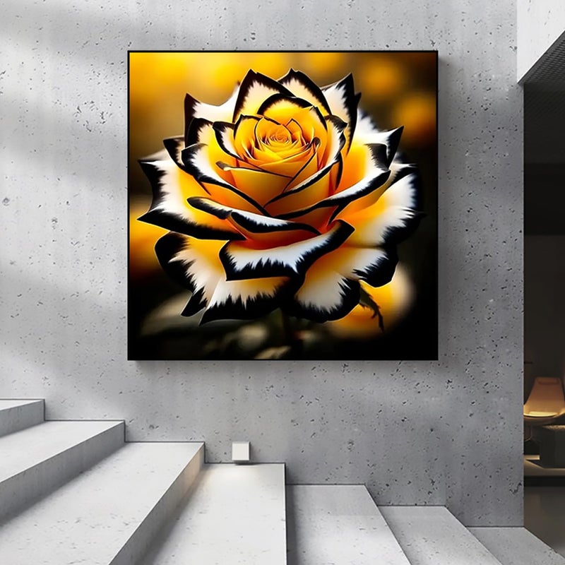 Acelii 5D Diamond Art Kits for Adults Beginners,Yellow Flower DIY Full Round Drill Diamond Painting Kits,Rose Paint by Diamonds Dots Gem Art Easy,Home Wall Decor 14X14 Inch - Image 5
