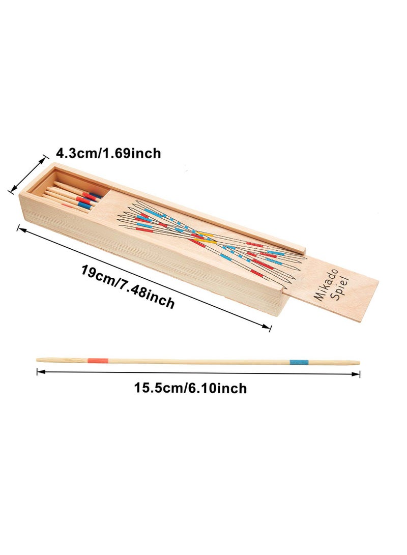 SUNSAR 3 Pack Pick Up Sticks, 93pcs Wooden Pick Up Sticks Boxed with Instructions,Fun Development Learning Toys for Children, Fun Family Game - Image 2