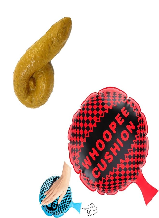 PartyToko PT Whoopie Cushion and Fake Potty Classic Whoopee Cushion Goodie Woopy Cushion Fart Bag for Boys and Girls, Party Favors and Prank Gifts 2pcs Set - Image 1