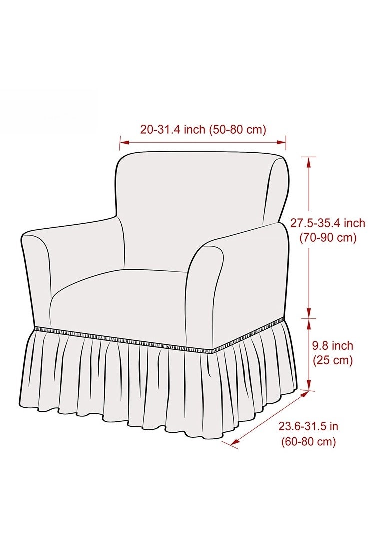general Bubble grid all-inclusive skirt stretch small single armrest sofa cover dust cover all-inclusive full protection sofa - Image 2