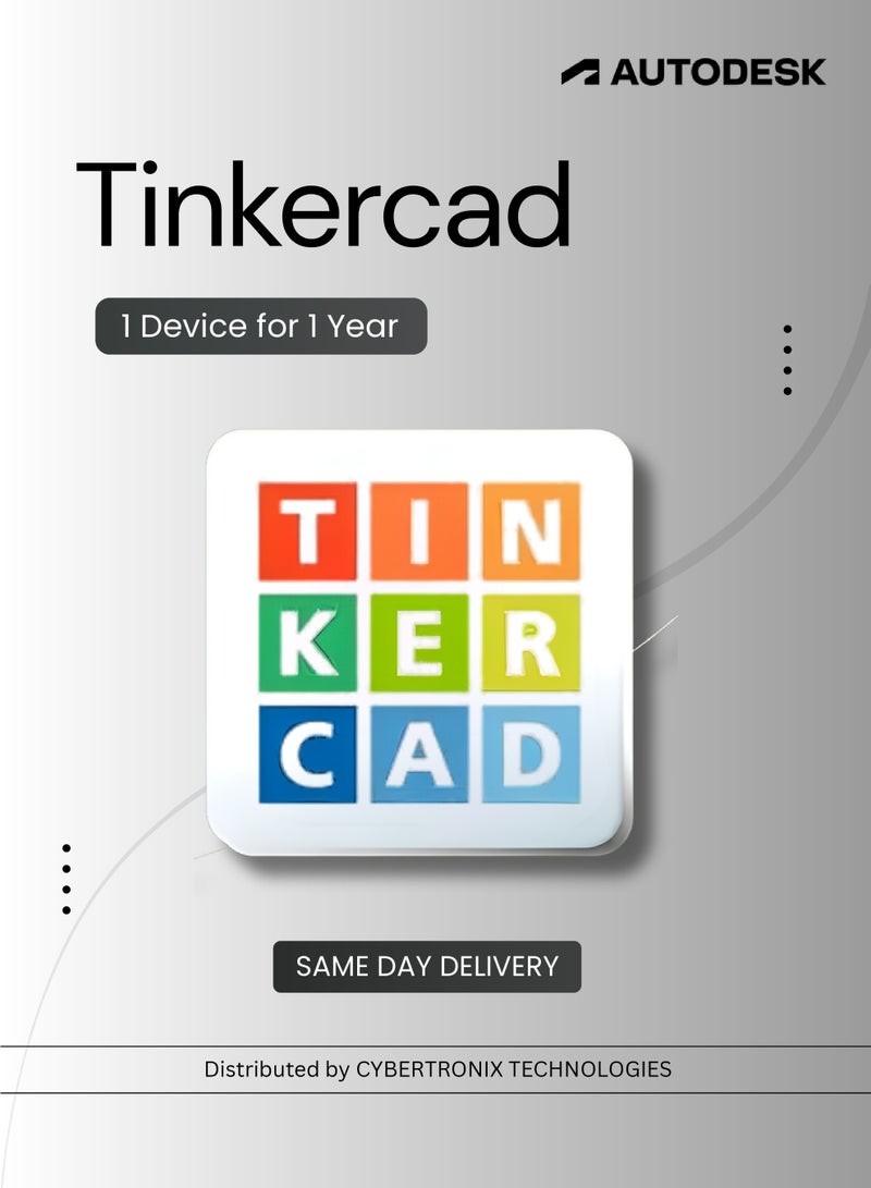Autodesk Tinkercad ( Commercial Version )| 1 Device for 1 Year | Digital License | SAME DAY DELIVERY