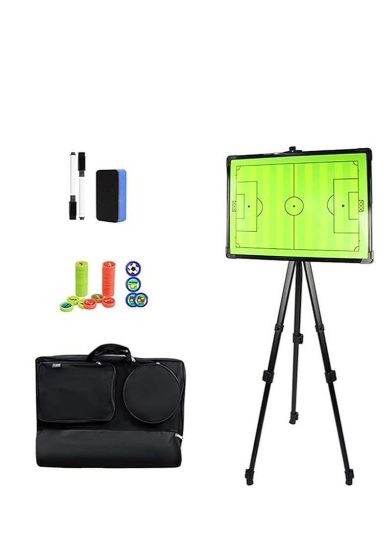سبال لوحة بيضاء لتدريب كرة القدم المغناطيسية مع حامل عرض، حقيبة حمل قابلة للمسح الجاف، قلم تحديد ومغناطيس - مجموعة لوحة تكتيكية قابلة للطي والمحمولة - Image 2