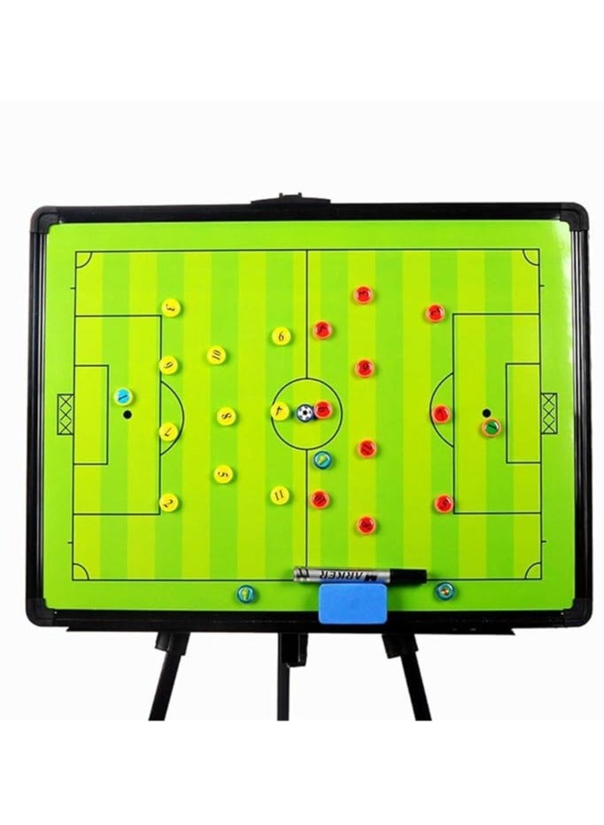 سبال لوحة بيضاء لتدريب كرة القدم المغناطيسية مع حامل عرض، حقيبة حمل قابلة للمسح الجاف، قلم تحديد ومغناطيس - مجموعة لوحة تكتيكية قابلة للطي والمحمولة - Image 4