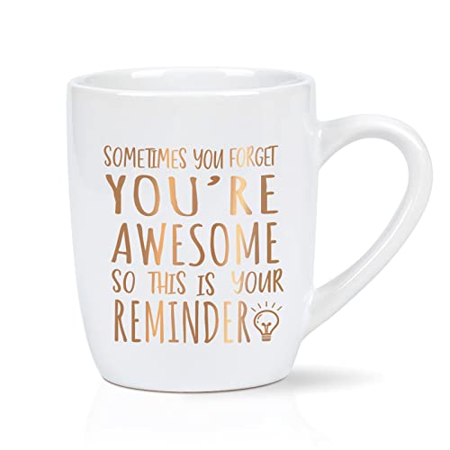 Maustic Thank You Gifts, Sometimes You Forget You're Awesome Mug, Inspirational Encouragement Gifts for Women, Employee Appreciation Gifts, You are Awesome Gifts, Coffee Mugs for Women 12 Oz White - Image 1