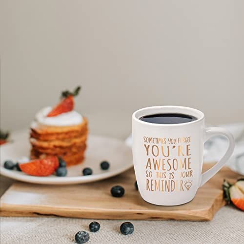 Maustic Thank You Gifts, Sometimes You Forget You're Awesome Mug, Inspirational Encouragement Gifts for Women, Employee Appreciation Gifts, You are Awesome Gifts, Coffee Mugs for Women 12 Oz White - Image 4