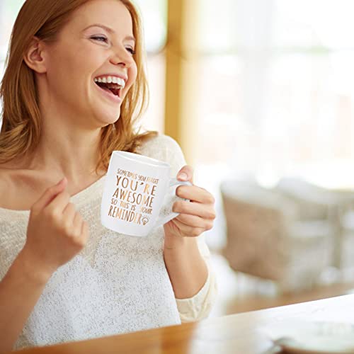 Maustic Thank You Gifts, Sometimes You Forget You're Awesome Mug, Inspirational Encouragement Gifts for Women, Employee Appreciation Gifts, You are Awesome Gifts, Coffee Mugs for Women 12 Oz White - Image 2