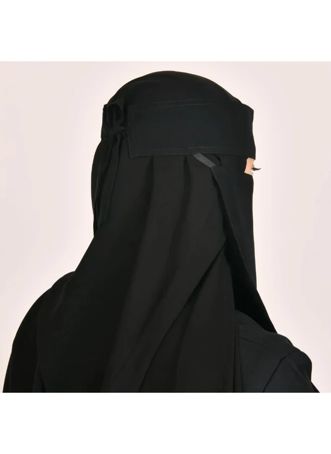 lamha abaya Long niqab with slanted elastic and tie closure