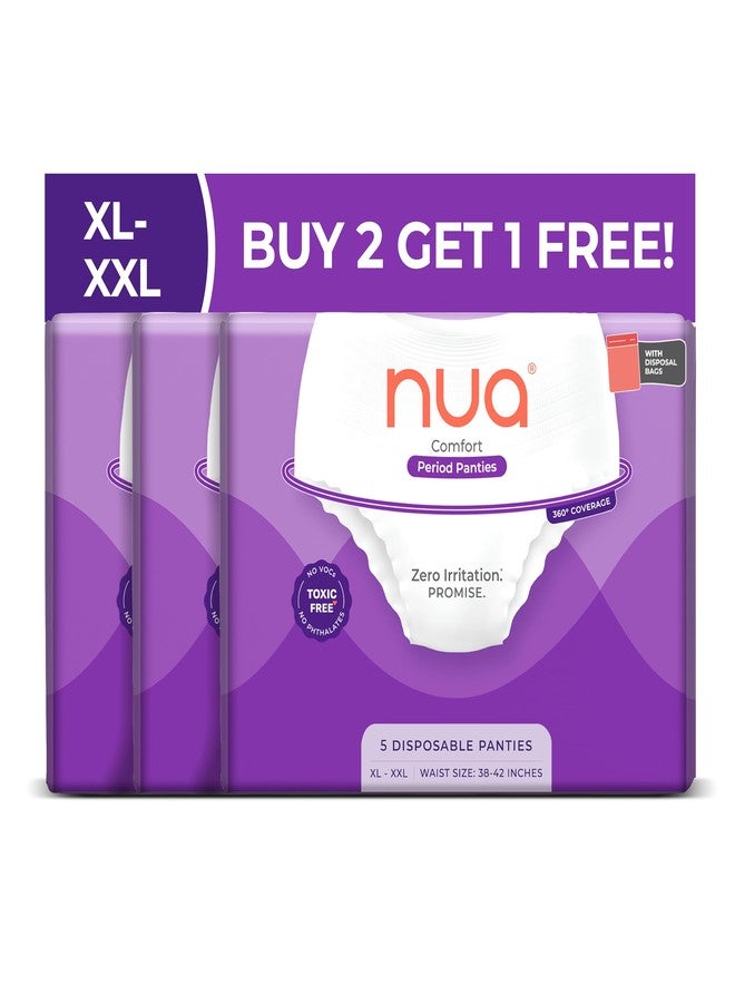 Nua 360° Comfort Period Pads (XL-XXL) | 15 Period Pads Pack of 3 | Ultra-Absorbent | Zero Irritation | 4x Comfort | For Heavy Flow | No rashes | Leakproof | Seamless | 100% Toxic-Free, Dermatologically Tested - Image 1