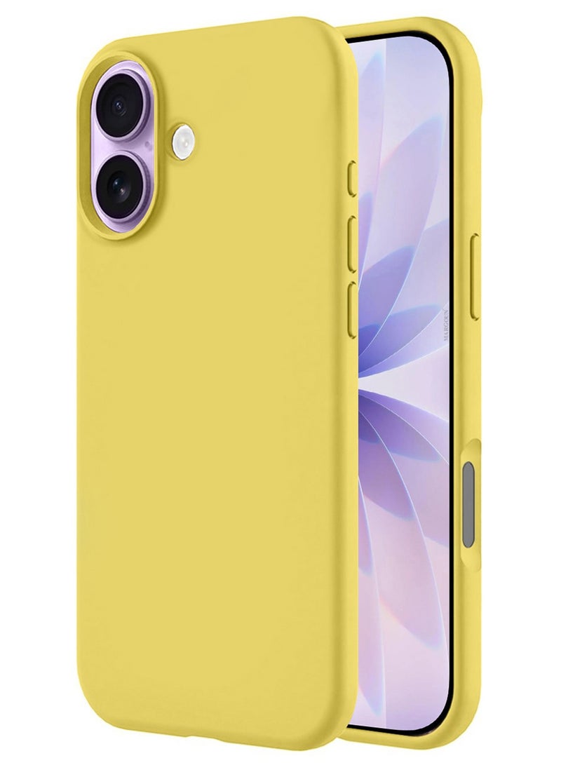 Silicone Protective Phone Case for iPhone 17 - Soft Anti-Scratch Microfiber Lining Ultra Slim Drop Protection Phone Cover - Yellow - Image 5