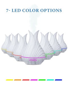 HomarKet 400ML Essential Oil Diffuser, Wood Grain BPA-Free Whisper Quiet Cool Mist Humidifier, Natural Home Fragrance Diffuser with 7 Colors LED Lights  - Image 2