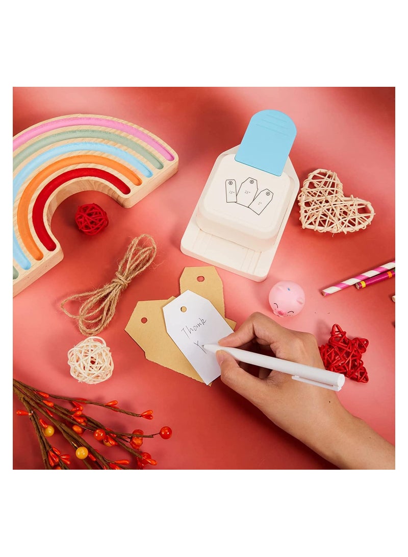 SYOSI Craft Tag Punch Gift Tag Paper Punch Small Hole Punch 3 in 1 for Tags Scrapbooking Supplies 1.5/2/ 2.5 Inches Craft Puncher with Rope for Paper Crafting Scrapbooking Cards DIY Arts Square Style - Image 4