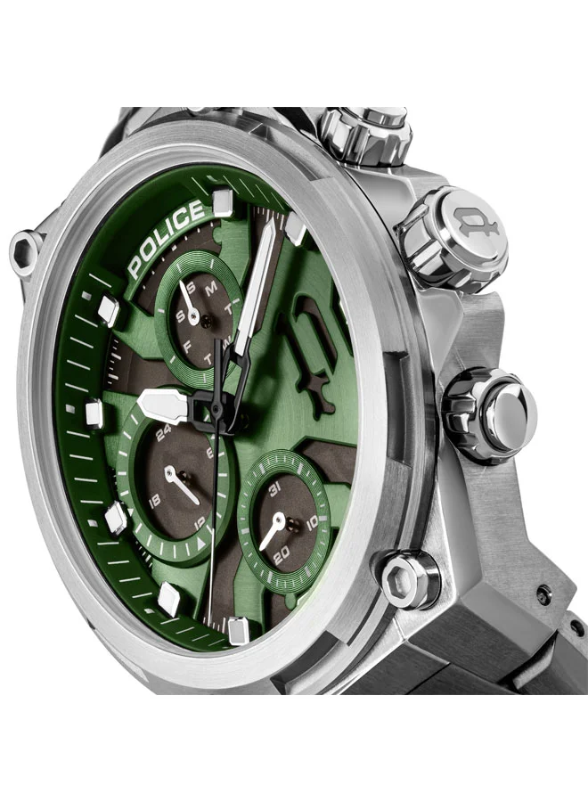 بوليس Men's ساعة رجالية Airflow متعددة الوظائف بقرص أسود وسوار ستانلس ستيل 316L