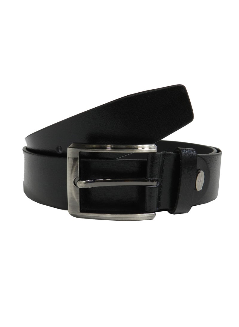 LAVERI LEATHER GENUINE LEATHER 40 MM FORMAL AND CASUAL BLACK BELT FOR MENS - Image 1