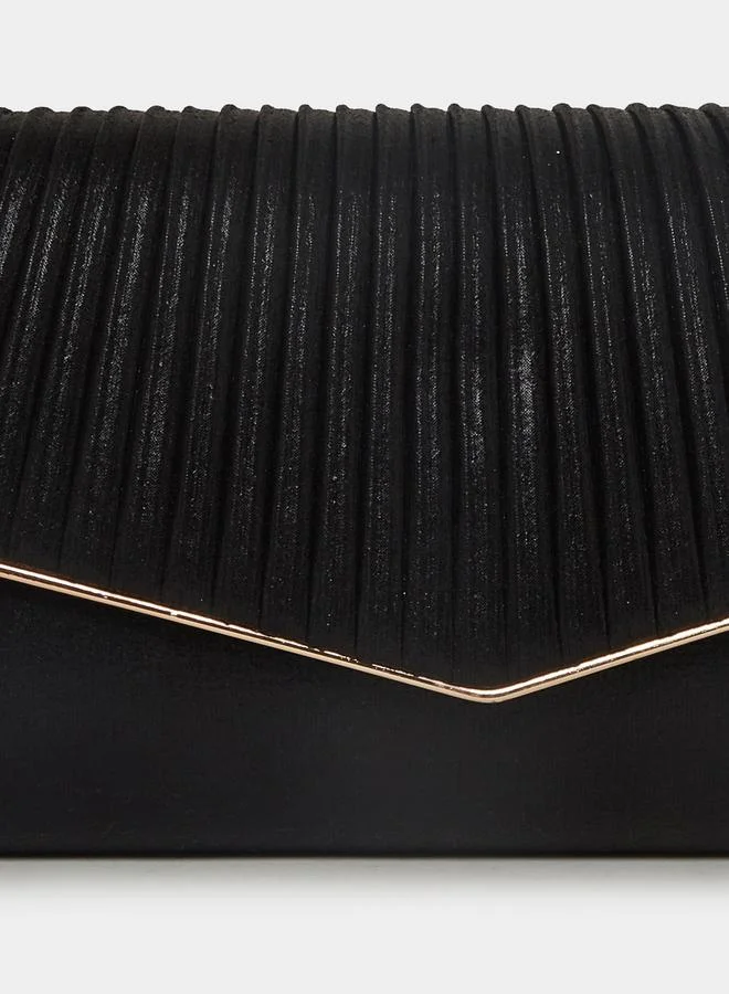 Styli Pleated Flap Clutch Bag