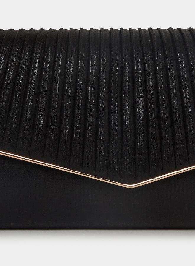 Styli Pleated Flap Clutch Bag  - Image 3