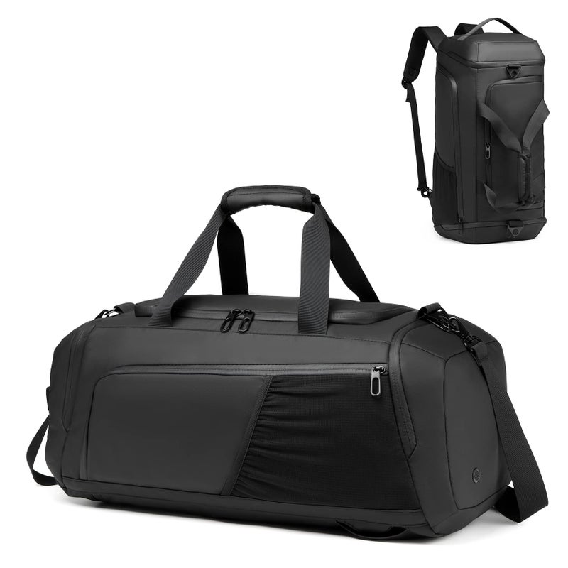 Gym Bag for Men with Shoes Compartment 40L Duffle Bag for Travel with Wet Pocket Laptop CompartmentWaterproof Carry On Sports Bags Gym Backpack with Water Bottle Holder