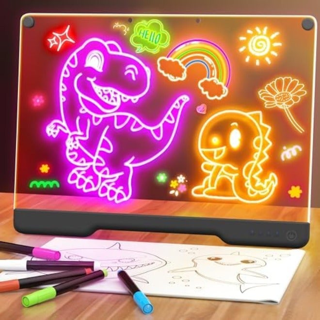 لوحة رسم LED قابلة للشحن بحجم 16 بوصة مع 9 أوضاع إضاءة - هدية مثالية للأطفال والمراهقين والكبار - Image 3