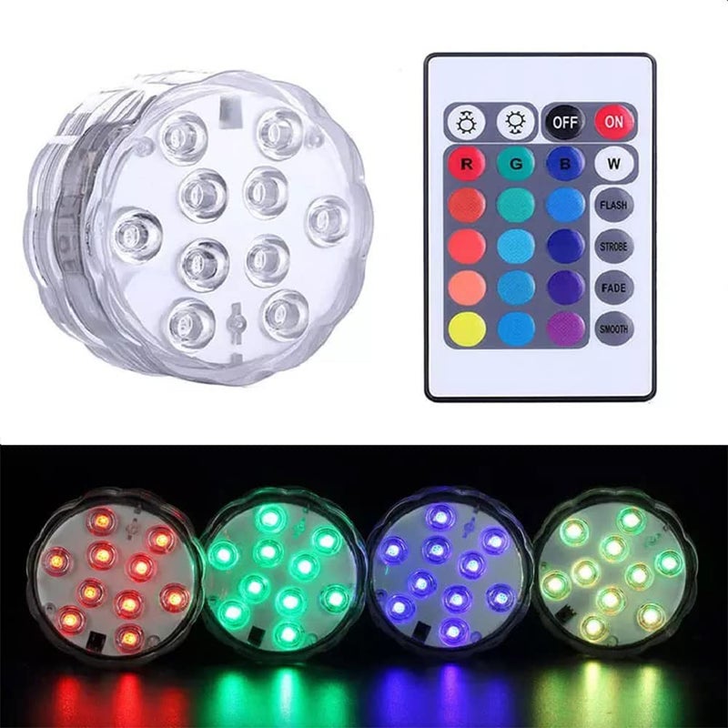 VERONIC أضواء حوض السمك الغاطسة المقاومة للماء IP68 مع 16 لون LED تحكم عن بعد لمسبح حوض السمك تعمل ببطاريات 3XAAA لتزيين المنزل في الهواء الطلق - Image 1