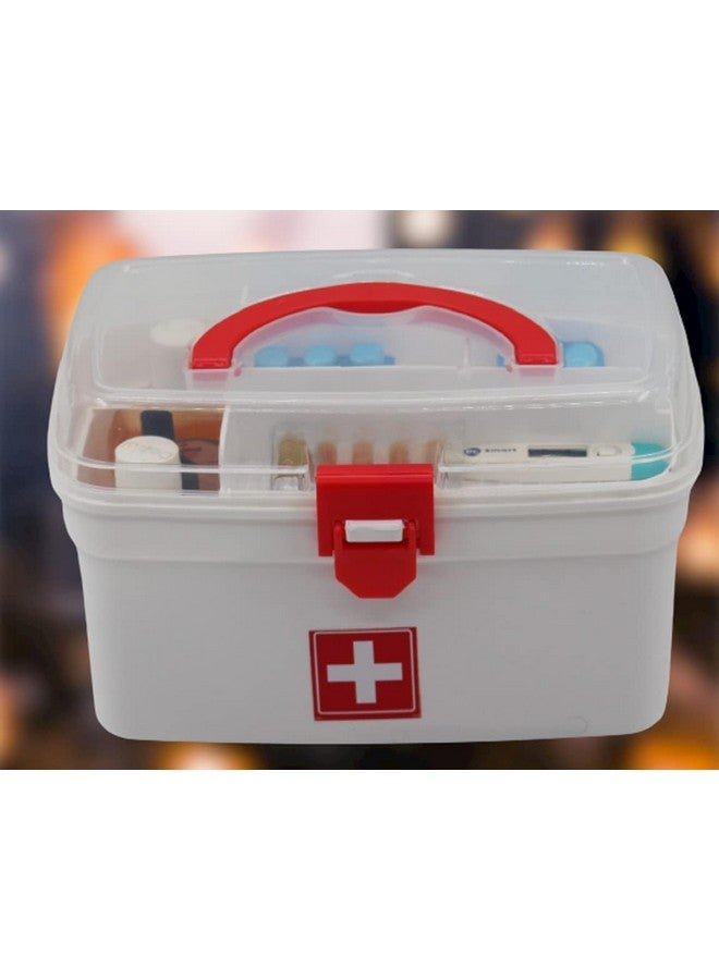 OLMARTT KITCHENWARE Plastic Rectangular Box for Medicine, Medical, First aid, Multi Purpose, Multi Utility Storage with Handle - Image 2