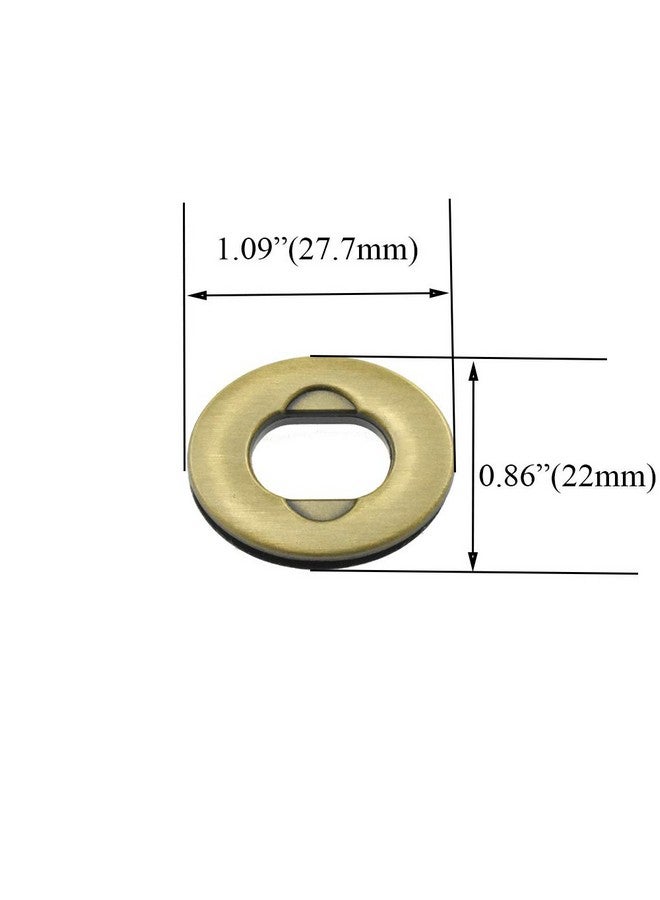HAHIYO HAHIYO Twist Purse Closure Turn Locks Clip Clasp Easy Install with Online Instructions Picture for Wallet Briefcase Clutch Handbag 1.1 Inch Length Metal Sturdy Antique Brass 2 Sets with Washers  - Image 4