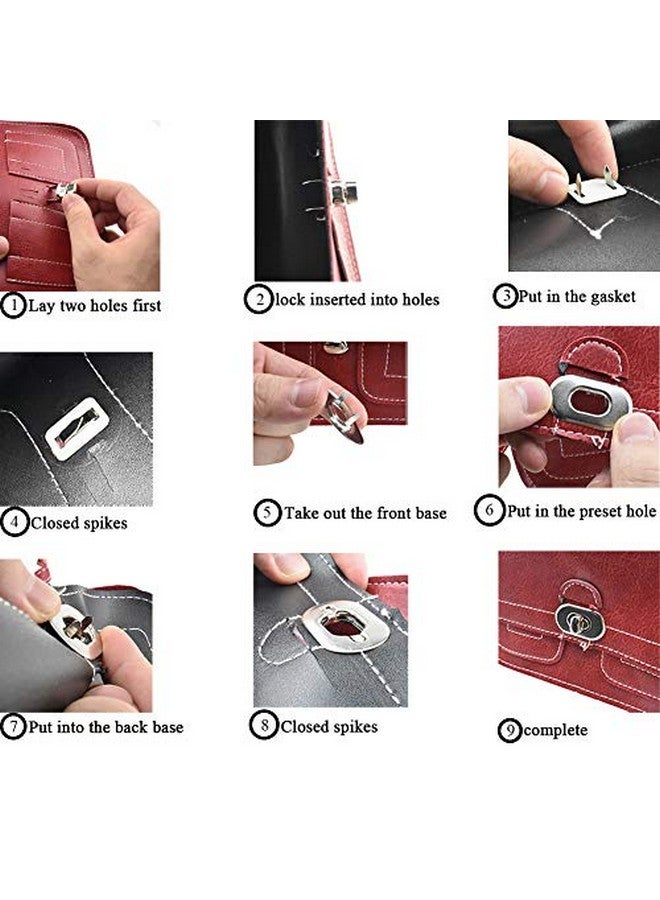 HAHIYO HAHIYO Twist Purse Closure Turn Locks Clip Clasp Easy Install with Online Instructions Picture for Wallet Briefcase Clutch Handbag 1.1 Inch Length Metal Sturdy Antique Brass 2 Sets with Washers  - Image 2