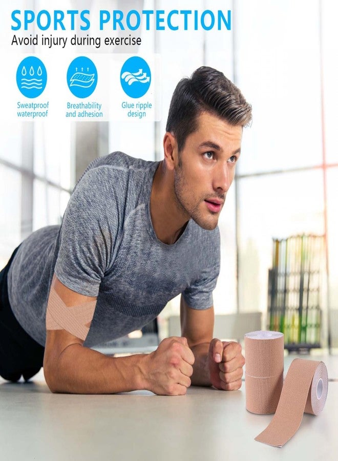SenseYo 2 Pack Kinesiology Tape, Athletic Tape Supports Protects Muscles, Knees, Shoulders & Plantar Fasciitis, Waterproof & Hypoallergenic Kinesiology Tape (Skin Color) - Image 4
