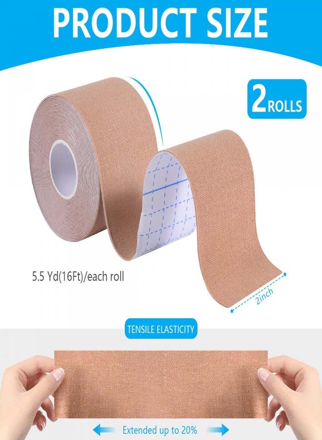 SenseYo 2 Pack Kinesiology Tape, Athletic Tape Supports Protects Muscles, Knees, Shoulders & Plantar Fasciitis, Waterproof & Hypoallergenic Kinesiology Tape (Skin Color) - Image 2