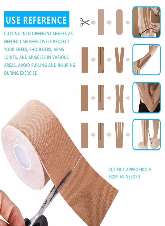 SenseYo 2 Pack Kinesiology Tape, Athletic Tape Supports Protects Muscles, Knees, Shoulders & Plantar Fasciitis, Waterproof & Hypoallergenic Kinesiology Tape (Skin Color) - Image 5
