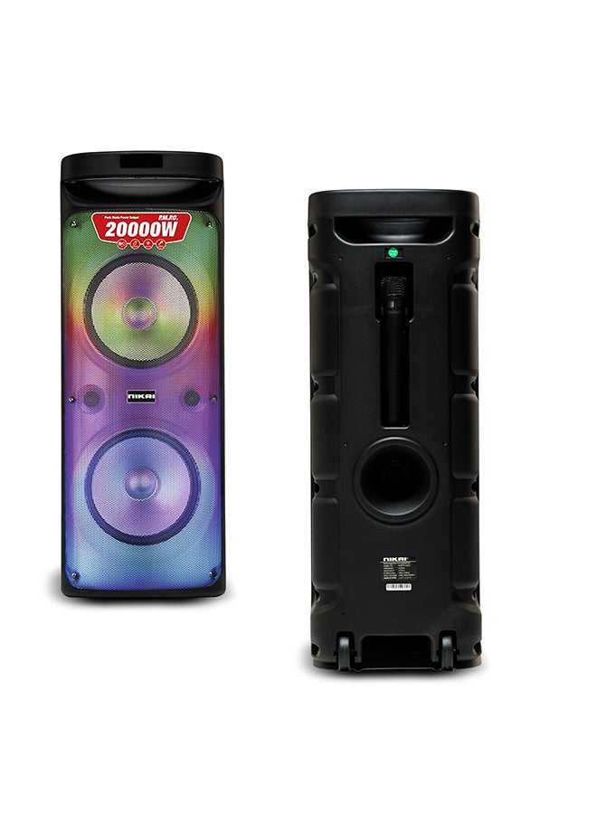 NIKAI Rechargeable Bluetooth Party Speakers 20000W PMPO TWS Stereo Channel, 2 Years Warranty NPRTY1060 Black - Image 2