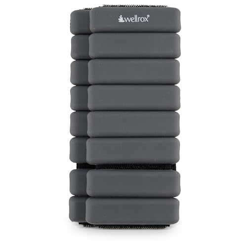 Wellrox Weighted Bangles – Adjustable Ankle and Wrist Weights for Women & Men – Set of Ankle Weights 2 lbs (1 lb Each Wrist Weight) | Weighted Arm Bands for Pilates, Yoga, Running & Walking (Grey) - Image 2