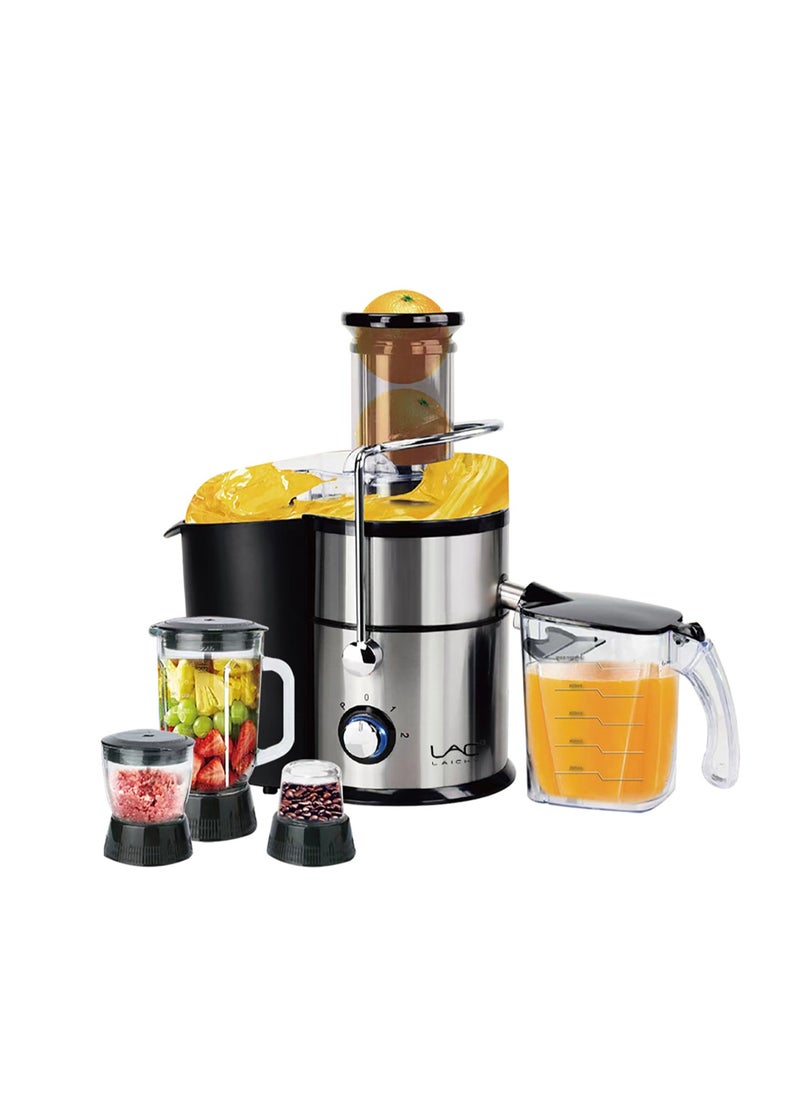 LAC LAICHY 4-in-1 Juicer & Blender - Electric Blender, Juicer, Chopper & Grinder 2-Speed Pulse Function, Powerful Versatile & Compact with Stainless Steel Body & Mesh Strainer | Motor Overheat Protection  - Image 1