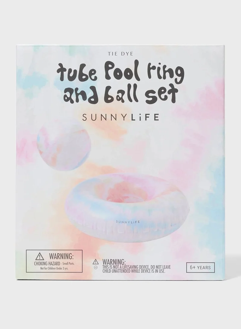 SUNNY LIFE Pool Ring And Ball Set Tie Dye Multi