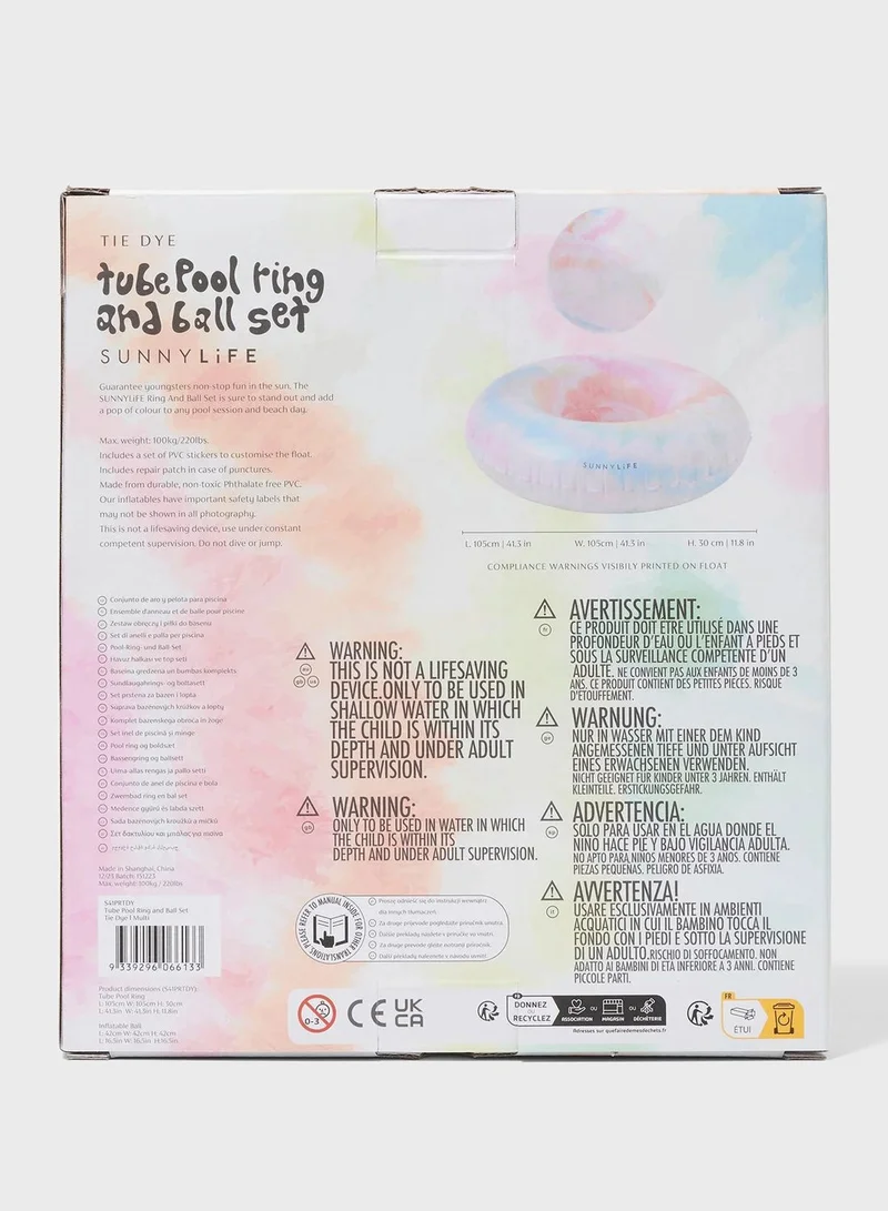 SUNNY LIFE Pool Ring And Ball Set Tie Dye Multi