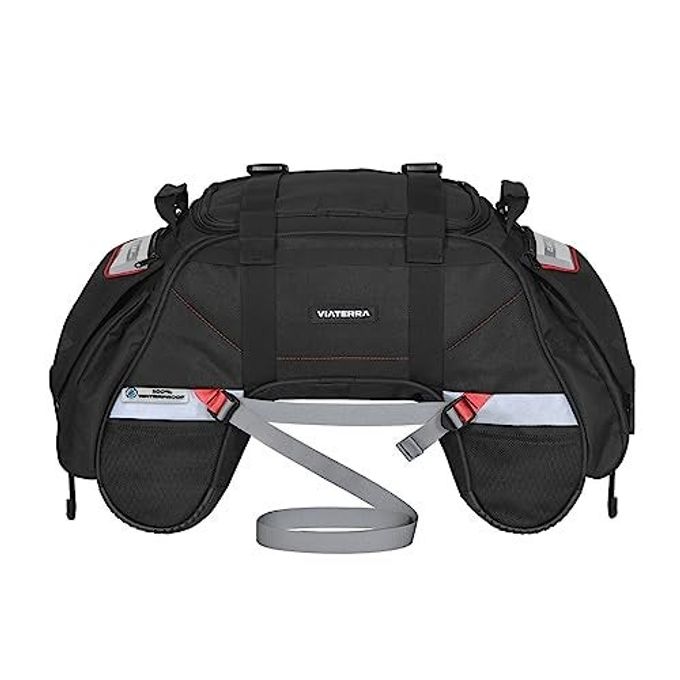 ViaTerra 100% Waterproof Clawmini Motorcycle Rear/Tail/Seat Bag (Black) I Universal Luggage & Works On All Motorbikes I No Modifications Or Saddle Stay/Rack Needed I Suitable As Travel Accessories - Image 5