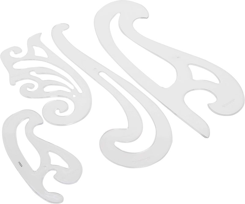 Westcott Acme French Curve Set - 4 Durable Clear Plastic Curves for Arts and Crafts - Image 2