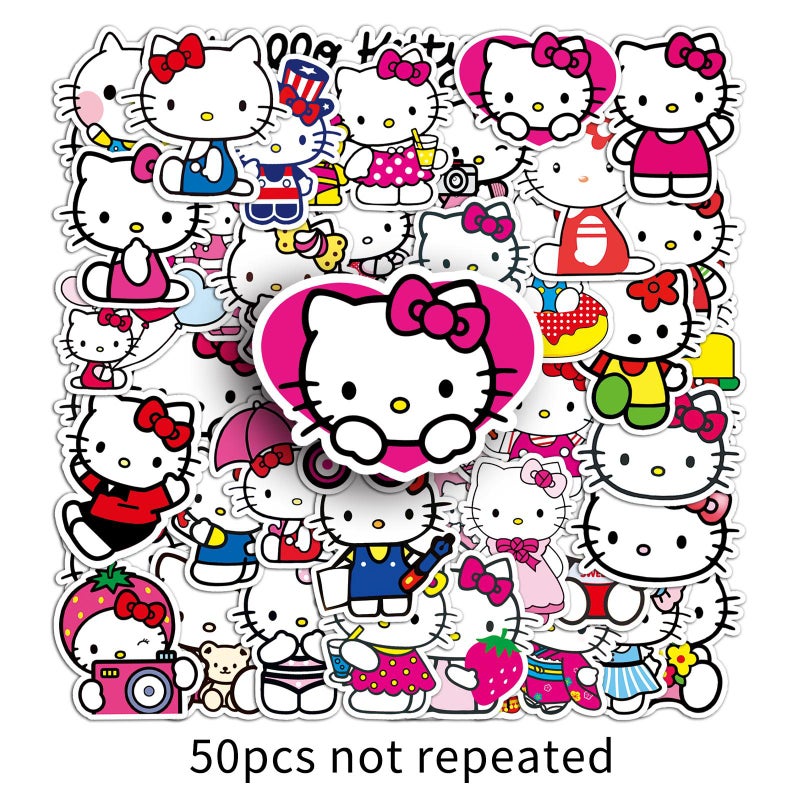 50pcs Hello Kitty Waterproof Cartoon Stickers 50 Hello Kitty -47