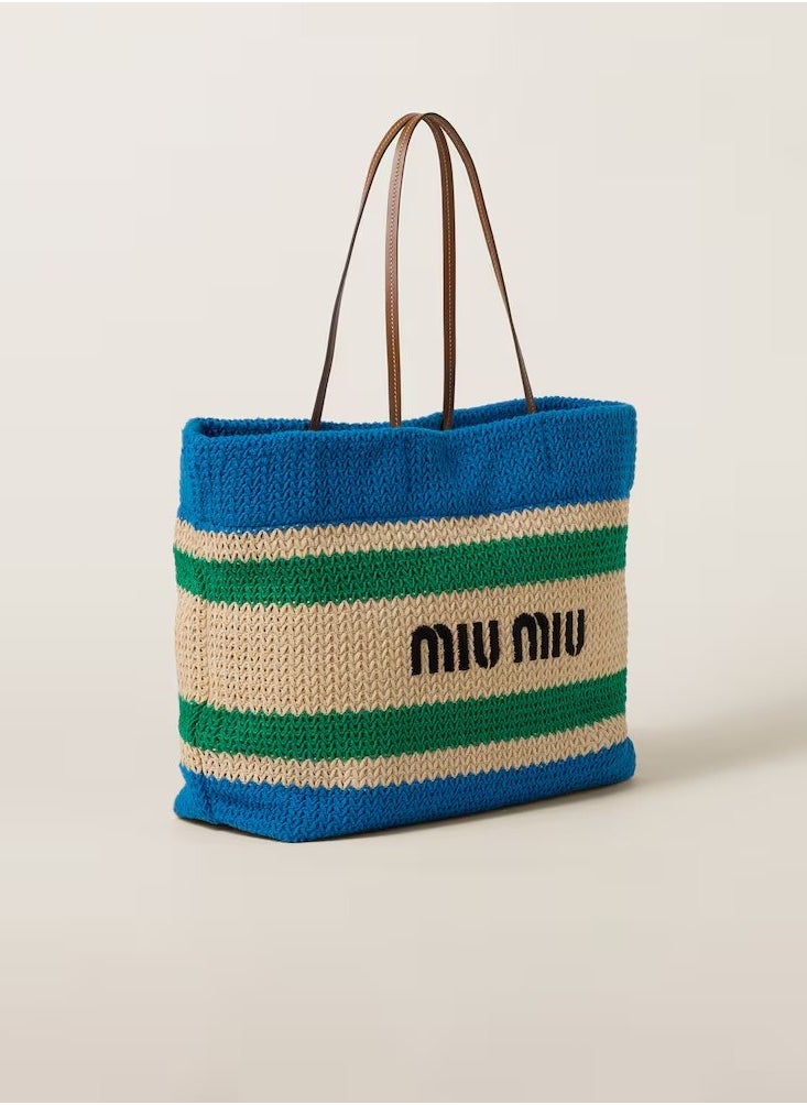 Miu Miu MIU Woven fabric tote bag  - Image 3