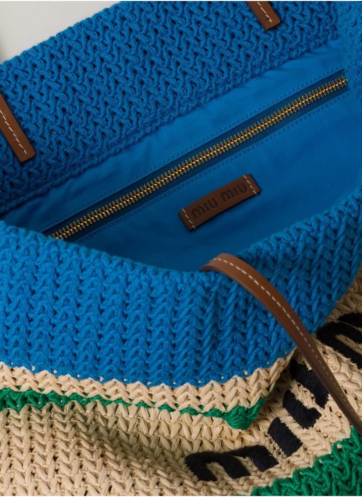 Miu Miu MIU Woven fabric tote bag  - Image 5