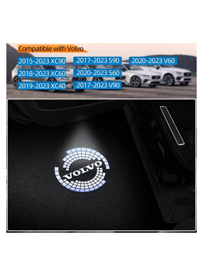 SYOSI Car Door LED LOGO Light for Volvo, Logo Projector  Logo LED Puddle Lights Vehicle Door Light Projector Car Entry Lighting Accessory Door Light Accessory for Volvo XC90 XC60 XC40 S90 S60 V90 V60 - Image 2