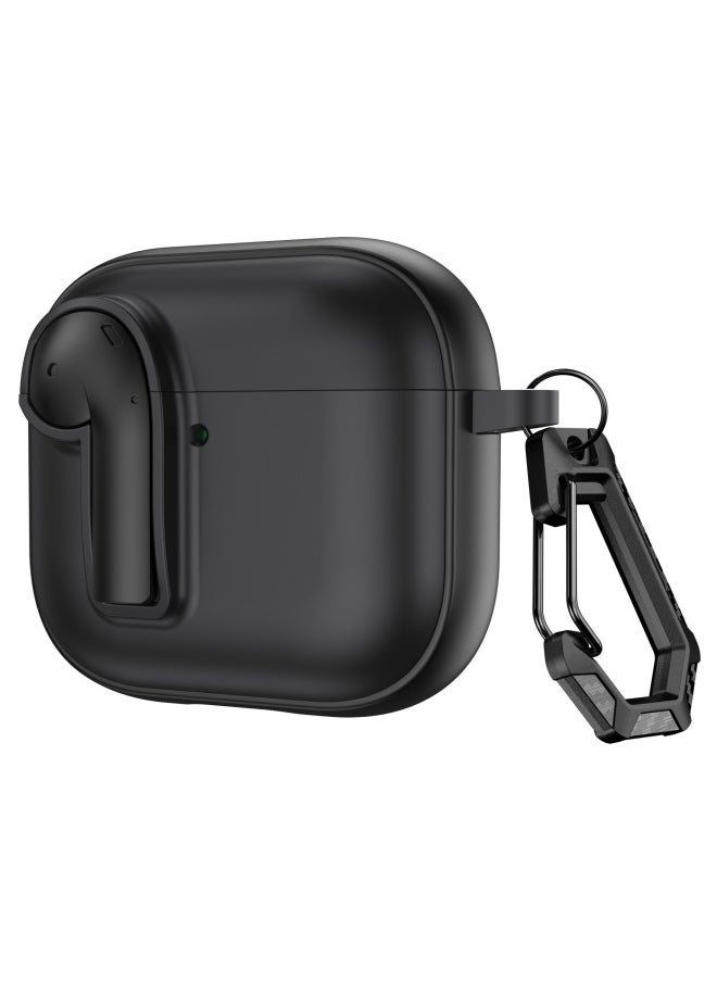 Generic - Suitable For Apple Airpods 4 Protective Case With Lock Switch Creative Headset Bluetooth Case Pro2 Soft Drop-proof Case-Color:Black-Applicable Models:Airpods 3rd Generation - Image 1