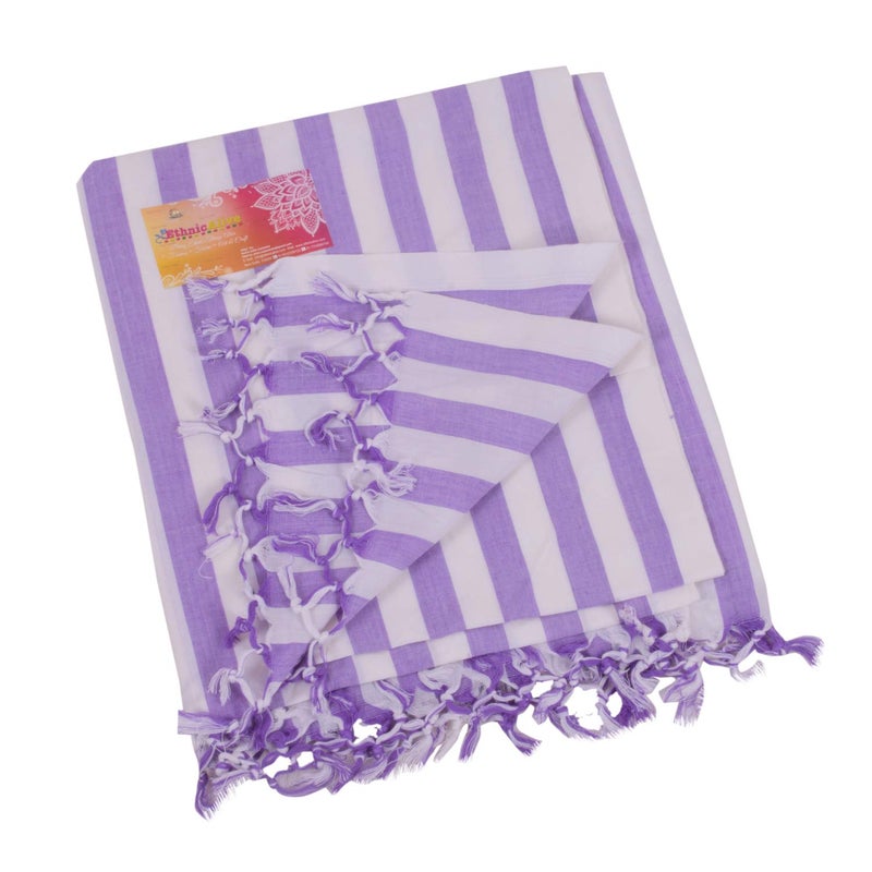 EthnicAlive NIC Bhagalpuri Handloom Organic Purple Patta Design Chadar - Image 2