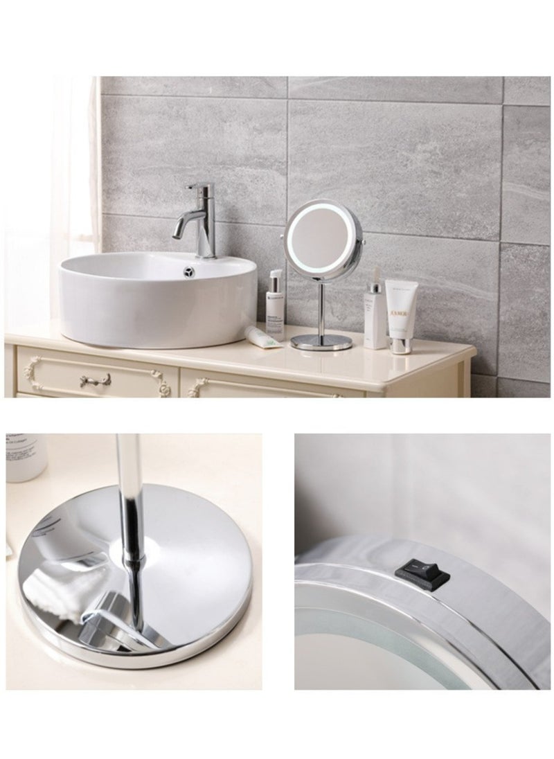 GoldenLike - Lighted Makeup Mirror, 7" Portable Lighted Beauty Mirror 1x/10x Magnifying Mirror with Light & Pushbutton Switch 360° Rotation Vanity Mirror Brightness Adjustable Double Sided Cosmetic Mirror for Makeup Travel Gift - Image 1